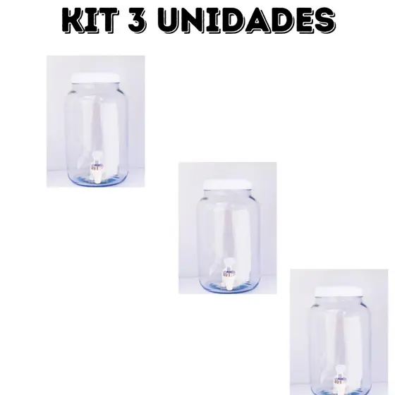 suqueira de vidro com torneira 3 unidade