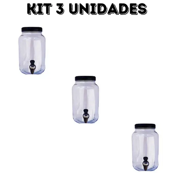 SUQUEIRA DE VIDRO COM TORNEIRA 3 UNIDADE
