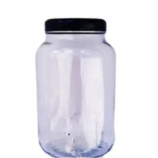 kit 5 suqueira de vidro capacidade de 3 litros com tampa preta + 1 POTE