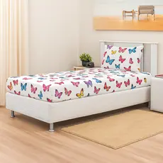 Lençol solteiro estampado 2 peças algodão 200 fios com elástico