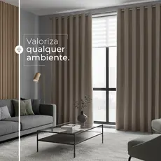 Cortina Blackout Tecido Grosso 2,80x2,30 com Ilhós Sala Quarto Bloqueia Luz Isolamento Térmico Privacidade