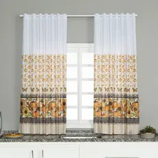 Cortina Para Cozinha Oxford Estampada 2,40x1,30