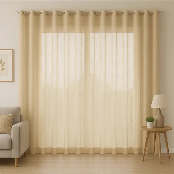 Cortina Voil Flame 4 Metros Sala Quarto Para Varão Simples Decoração Moderna Delicada Translúcida