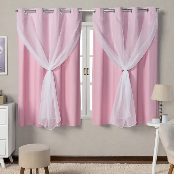 Cortina de Voal Blackout 100% Corta Luz 2,20m x1,30m Cores Variadas