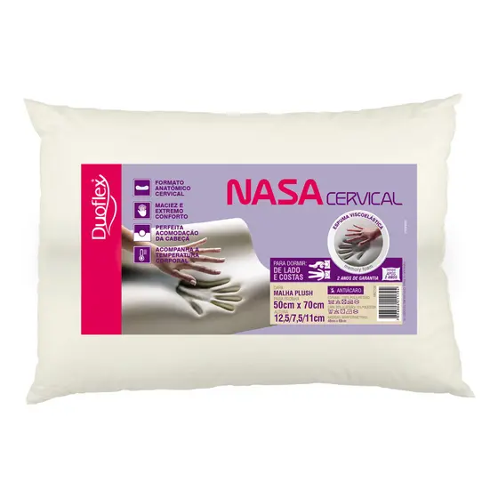 Travesseiro NASA Cervical Ortopédico original P/ Dormir de Lado e Costas - Duoflex
