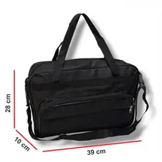 Bolsa pasta  transversal professor notebook básica cor preta com alça de mão e de ombro