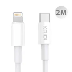 Cabo 2 metros Turbo pd para Iphone 11 12 13 14 pro max Tipo C para Lightning 30w rapido Kaidi