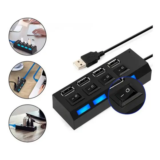 Hub Usb C 4 portas Usb With Data Extensão usb pendrive