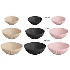 Kit 3 Cumbucas Saladeira Travessa Pote Bowl de 400ml - 1 Litro e 1,4 Litro Em Plástico - UZ