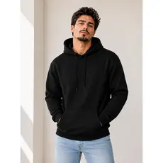 Moletom Liso Masculino Flanelado Blusa De Frio Com Capuz e Bolso