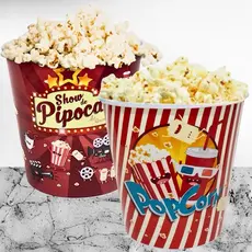 Balde para Pipoca – 1,4 Litros, 14,5 x 18 cm - Resistente e Prático para Cinema em Casa 749P