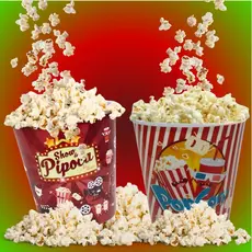 Kit 2 Baldes Pipoca Popcorn 3L–Plástico Reutilizável e Resistente Ideal para Cinema em Casa 749G2