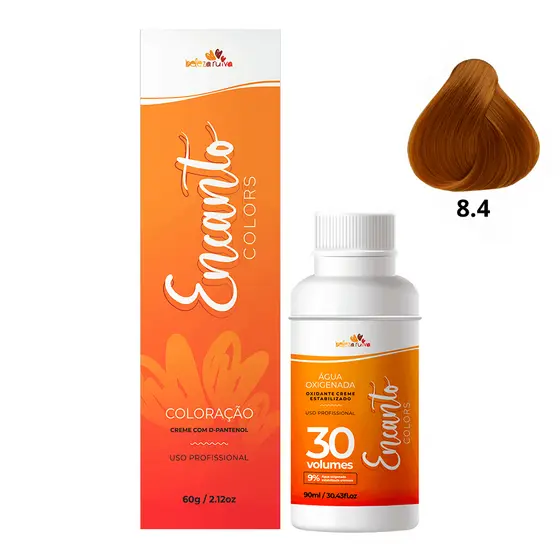 Kit Beleza Ruiva Encanto Colors 8.4 e Oxigenada 30vol 9%
