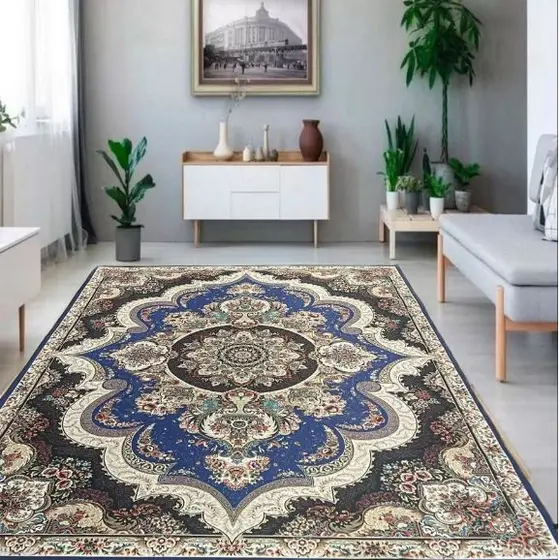 Tapete Sala Veludo Pelo Baixo Estampado 2,00x1,40 Costa Oro