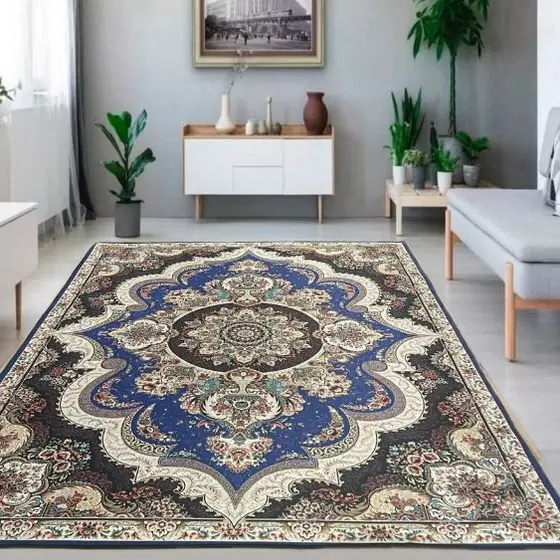 Tapete Sala Grande Indiano Aveludado Estampado 2,00 X 1,40