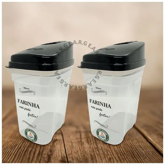 Kit Farinheiro C/Tampa Multiuso Plástico 836ml - Nitron