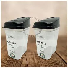 Kit Farinheiro C/Tampa Multiuso Plástico 836ml - Nitron