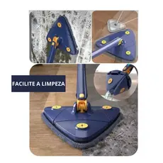 Esfregão Mop Vasoura Mágica Triangular Giratório 360° Limpeza Lava E Seca