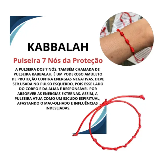 Pulseiras Vermelha  Kabbalah sete nós Contra Inveja Mau Olhado Regulável