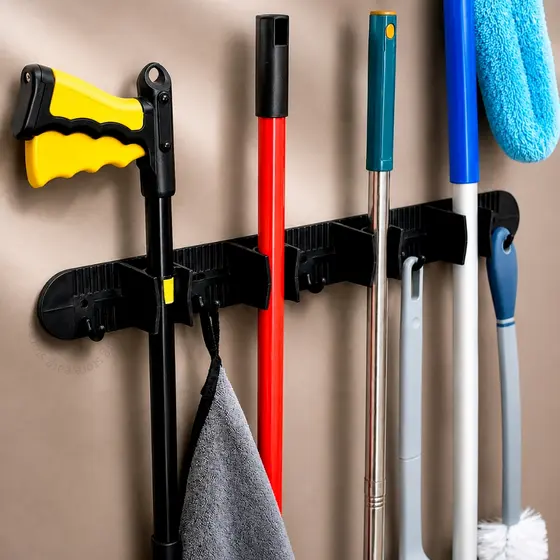 Suporte De Parede Resistente Para Vassoura Mop Rodo Pá Utensílios de Limpeza Prático