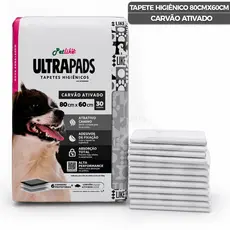 Tapete Higiênico Ultra Pads Petlike Com Carvão Ativado 80x60cm Cães Cachorro 30 Unidades