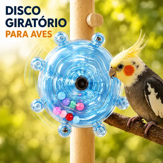 Brinquedo Giratório Interativo Aves Pássaros Disco Agapornis Calopsita