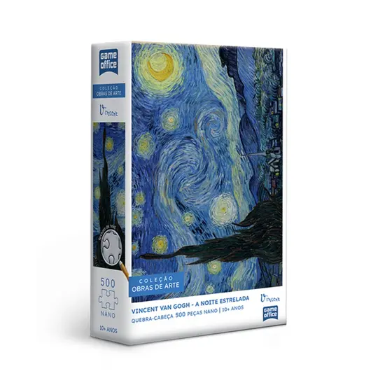 Quebra Cabeça 500 Peças Vincent Van Gogh A noite estrelada Quebra Cabeça Nano