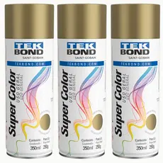 3 Tinta Spray Dourado 350ml - Tekbond