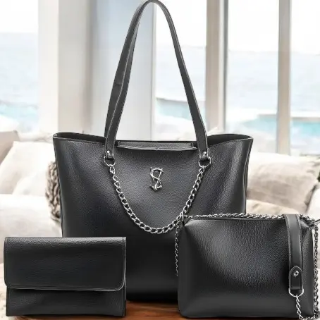 Bolsa feminina Kit 3 pçs Bolsa grande e Bolsinhas Lançamento 2026