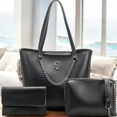 Bolsa feminina Kit 3 pçs Bolsa grande e Bolsinhas Lançamento 2026