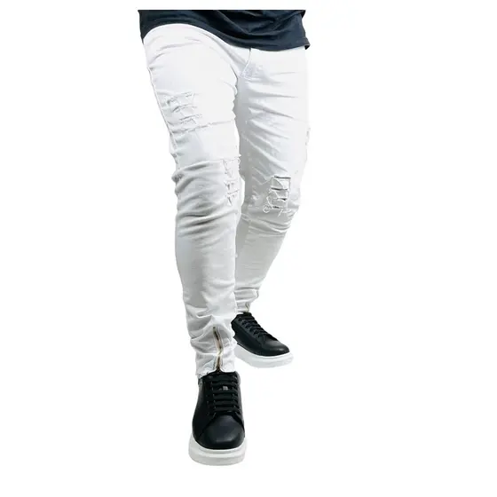 Calça Jeans Masculina Skinny Rasgada Premium Lycra Promoção
