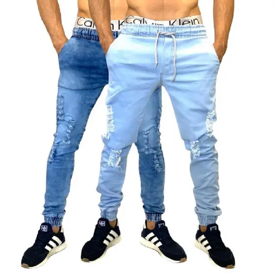 Calça Jeans Masculina Preta Skinny jogger com Lycra Premium