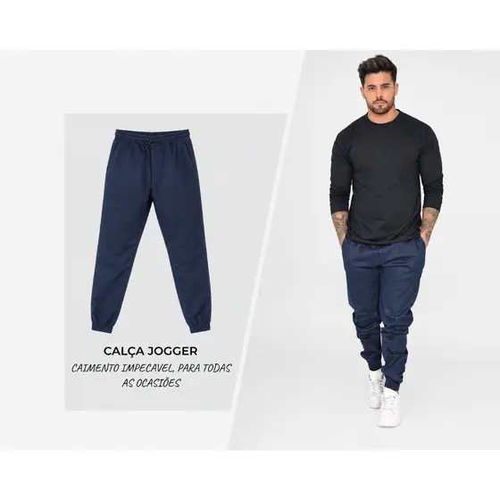 cal莽a masculina Jeans jogger azul escuro rasgado barata