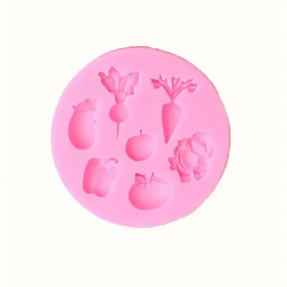 Molde de Silicone Mini Legumes e Verduras Tema Fazendinha para Artesanato e Confeitaria