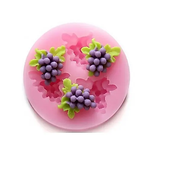Molde de Silicone Mini Cachos de Uvas para Mini Apliques para Artesanato e Confeitaria Miniatura Uva