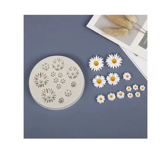 Molde de Silicone Mini Margaridinhas Flor Margarida para Artesanato e Confeitaria
