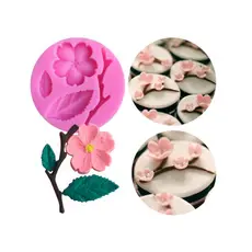 Molde de Silicone Flor de Cerejeira Mini - Molde de Silicone para Artesanato e Confeitaria
