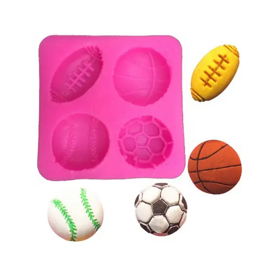 Molde de Silicone Bolas Esportivas - Futebol, Beisebol, Basquete, Futebol Americana, Tenis