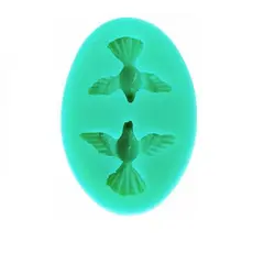 Molde de Silicone Mini Divino Espírito Santo Pombinhas Batismo para Artesanato e Confeitaria