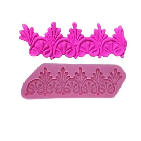 Molde de Silicone Barrado Babado para Artesanato e Confeitaria