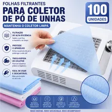 Kit 100 Folhas Descartável Filtro Sugador Pó De Unha Aspirador Manicure Coletor