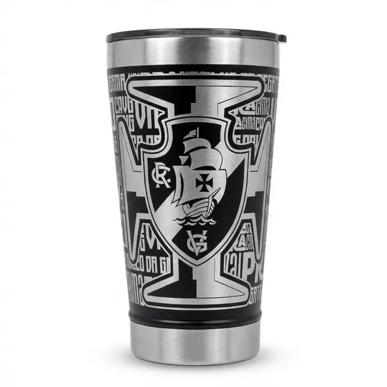 Copo Térmico Vasco Da Gama Personalizado Laser Com Tampa