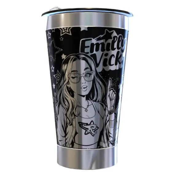 Copo Térmico Emilly Vick Youtuber Personalizado Gravação 360º a Laser | 473ml