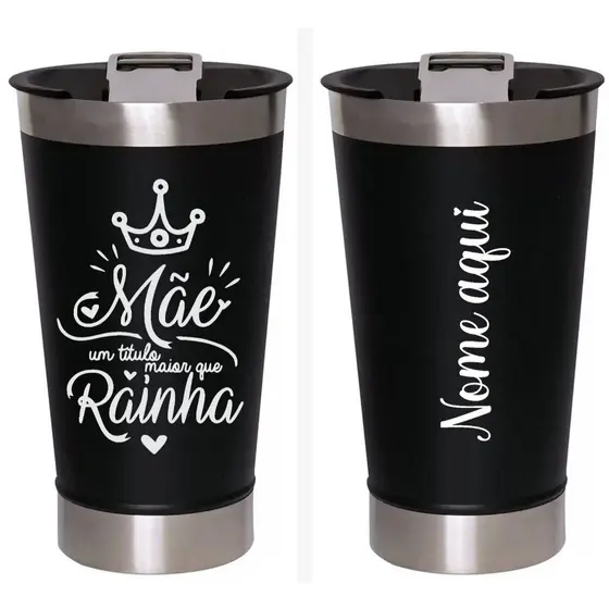 Copo Térmico Personalizado 473ml Dia Das Mães Nome Gravação Laser