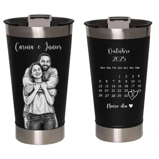 Copo Térmico Personalizado Com Foto Presente Dia Dos Namorados Gravação A Laser