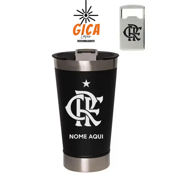 Copo Térmico Personalizado Time + nome gravação a laser