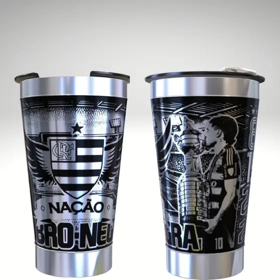 Copo Térmico Personalizado Time Libertadores 2025 Com Gravação A Laser 473ml