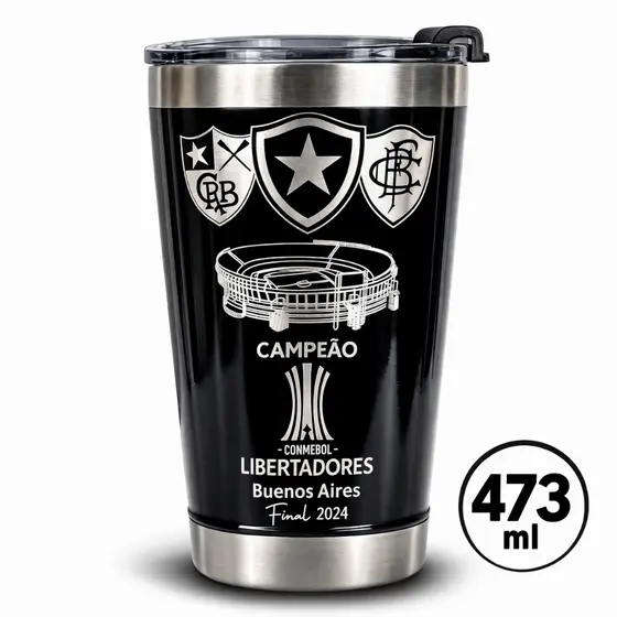 Kit Copo Térmico Personalizado Gravação Laser E Abridor Campeão 2024 Glorioso Botafogo