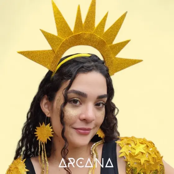 Tiara Arco Arquinho de Carnaval Sol Lua Estrela Fantasia Carnaval 2026 Bloquinhos