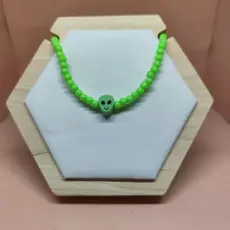 Colar Miçangas Alien Neon Psicodélico para Festival Reve